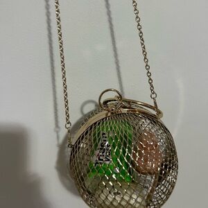 Gold Mesh Clutch with Chain